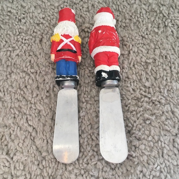 Vintage Festive Holiday Santa Claus and Nutcracker Spreaders- Set of 2 - Picture 9 of 9